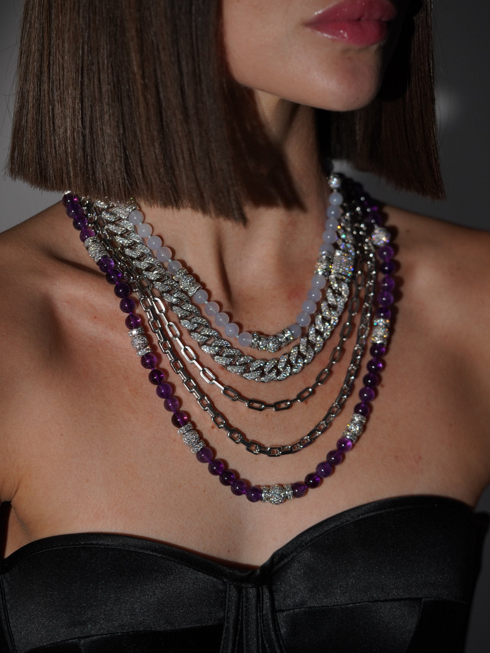 Layered LoVoi jewelry editorial look