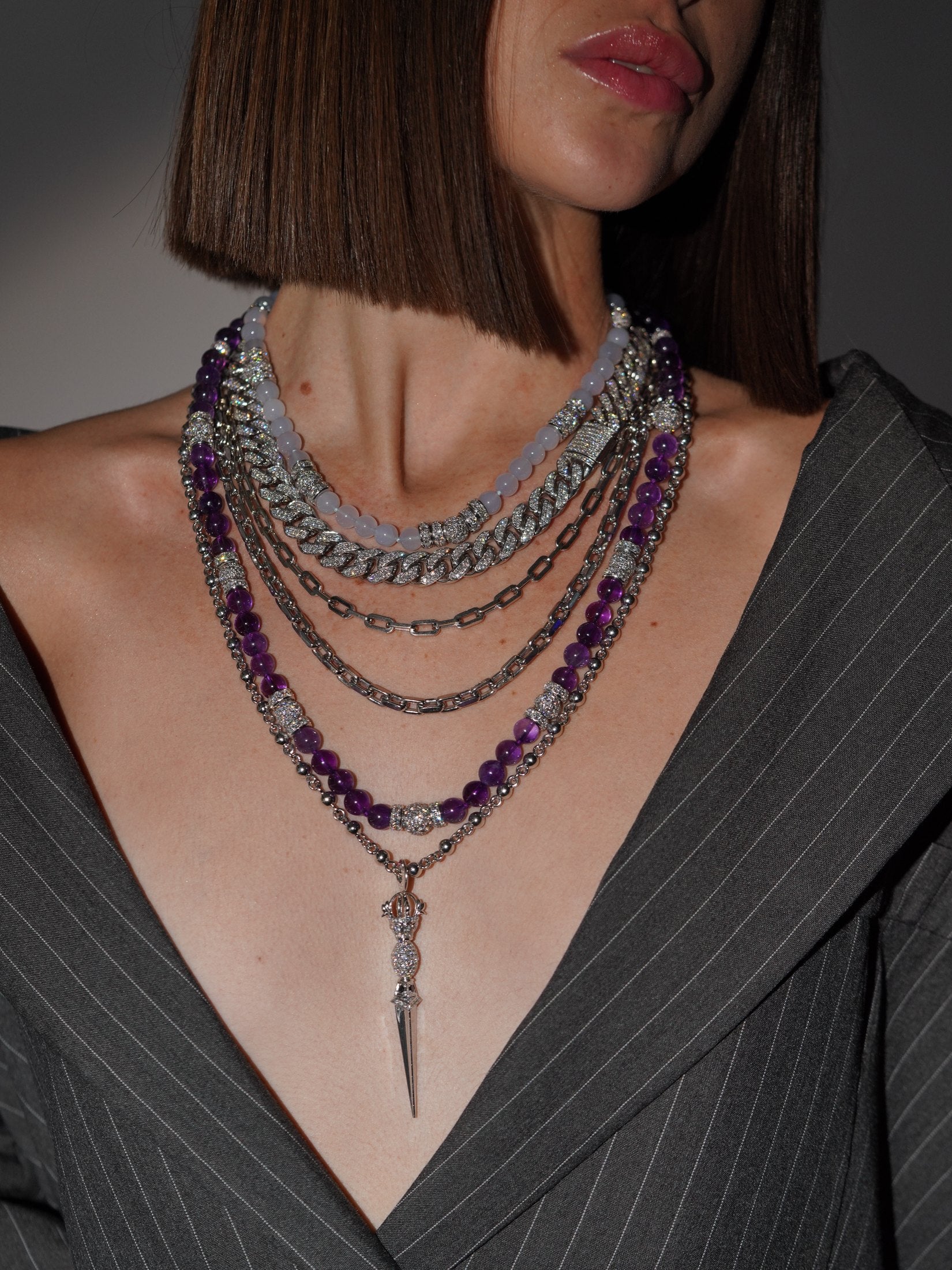 Layered LoVoi jewelry editorial look